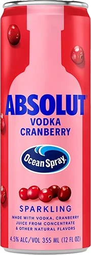 Absolut Rtd Ocn Spr Cran 4pk12oz Can