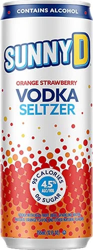 Sunny D Vodka Seltzer Orange Strawberry355ml.