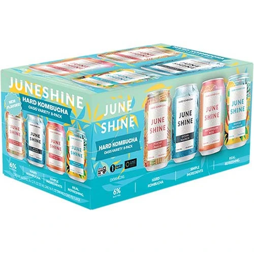 June Shine Kombucha Oasis Variety 12 Oz. 8 Pack Cans