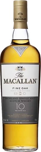 The Macallan 10 Year Old Fine Oak Single Malt Scotch Whiskey