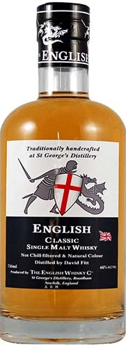 English Classic St George Peated Single Malt Whiskey