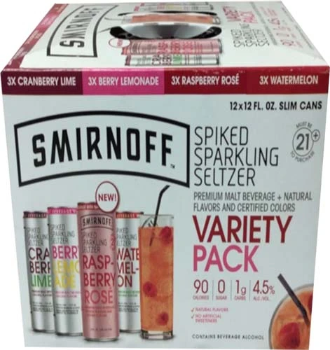 Smirnoff Spiked Seltzer Variety 12oz Can 12pk