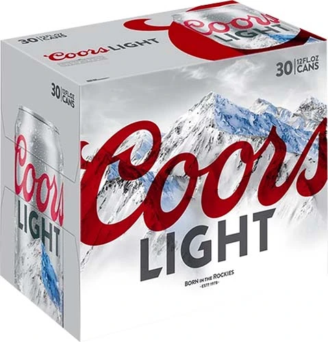 Coors Light 30pk 12oz Can