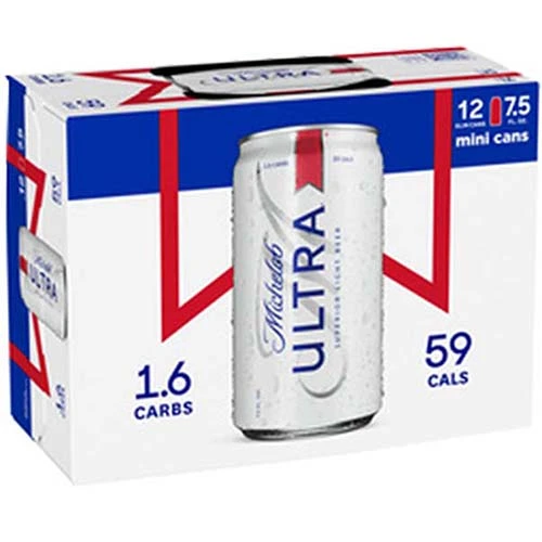  Michelob Ultra Superior Light Beer Mini 12 - 7.5 Fl Oz Cans