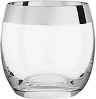 Viski Chrome Rim Tumbler Set