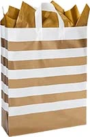 Gift Bag Slvr/gold Stripe 2btl