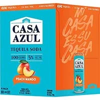 Casa Azul Peach Mango Tequila Soda 4pk