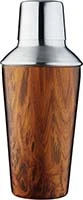 True Cocktail Shaker Wood Finish Stainless Steel